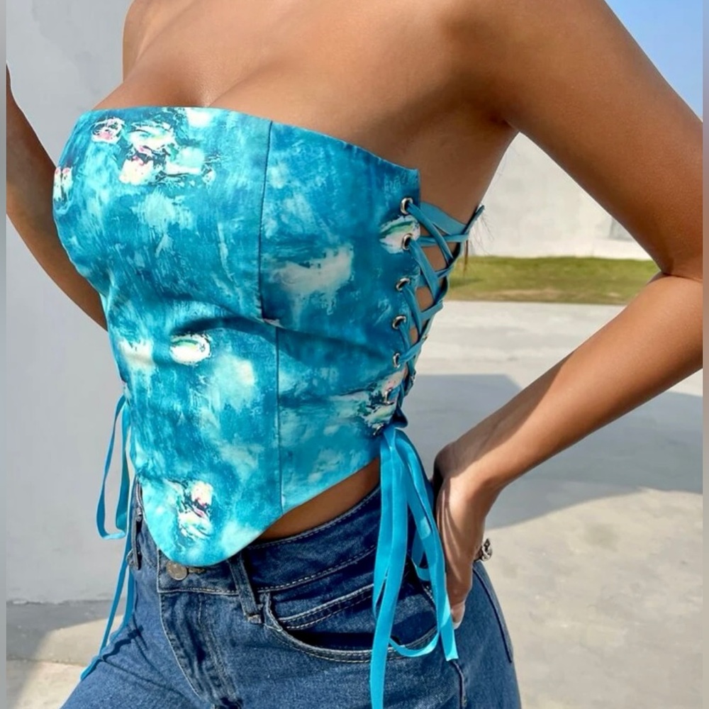 Lace Up Tube Top